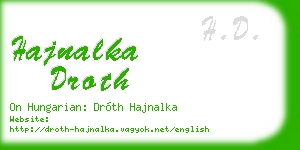 hajnalka droth business card